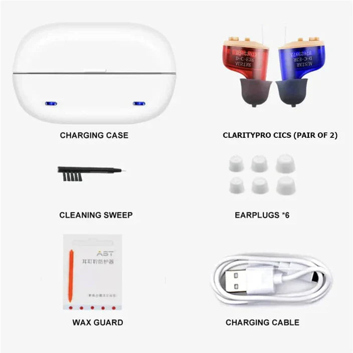 The ClarityPro CIC Rechargeables Hearing Devices (Pair)